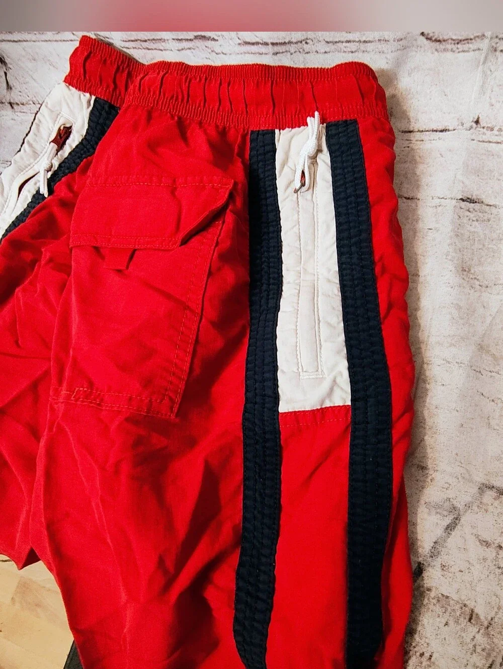 Tommy Hilfiger Red Flag Y2K Swim Shorts Small Liner